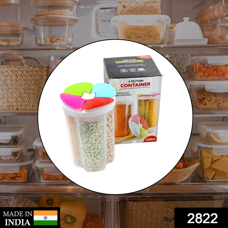4 Section Storage Container – Airtight Food Plastic | Organivo