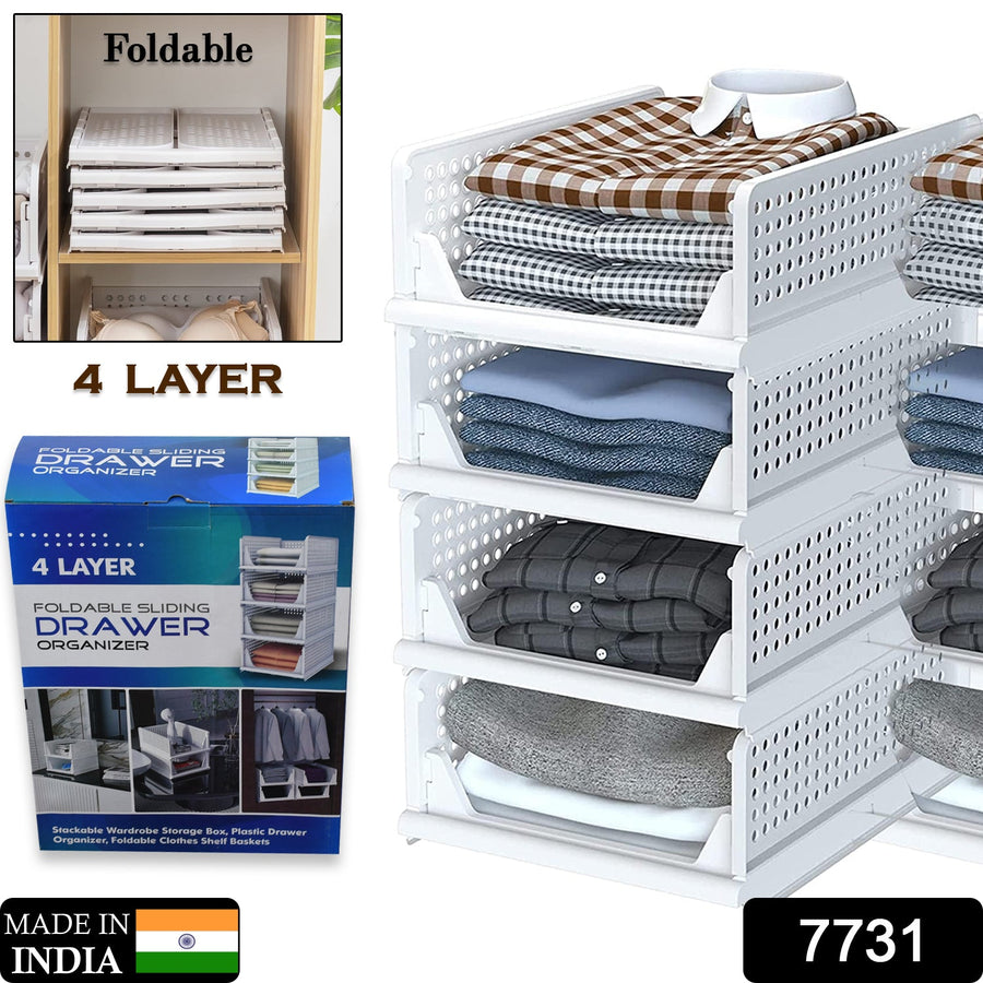 Wardrobe Drawer Organizer – 4 Layer Foldable Storage | Indo Glow