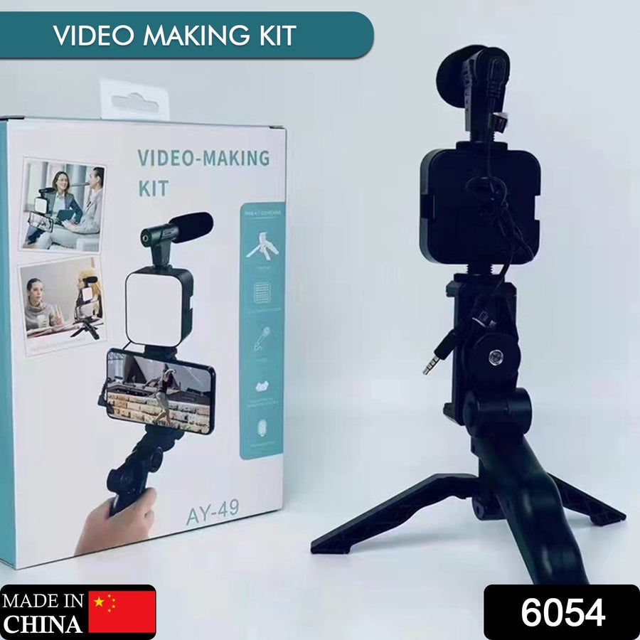 Vlogging Kit – Mini Tripod, Mic & LED Light for Video Making | Mobiléon