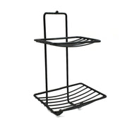 Elegant 2-tier stainless steel soap rack, perfect for bathroom organization.
