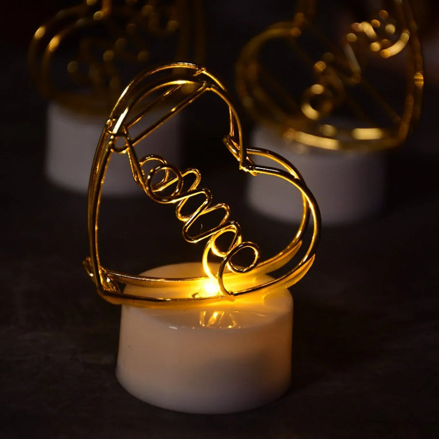 Valentine’s Day Gift Box – Heart Light, Chocolates & Golden Flower | Giftoiza