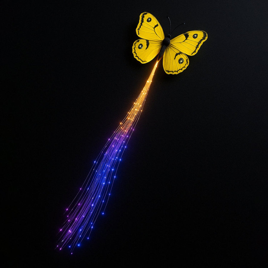 LED Butterfly Hair Braid Clip – Light-Up Party Accessory