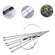 A detailed view of the 304 stainless steel material used in the construction of these robust zip ties.