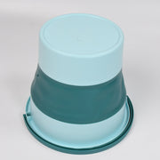 A close-up of the foldable water bucket's durable TPR and PP materials.