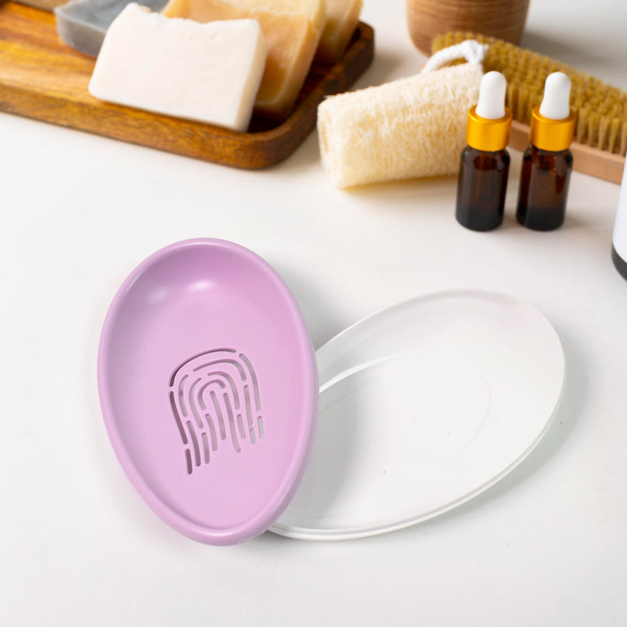 Soap Dish with Drain – Double-Layer Self-Draining | VelvetBubbles