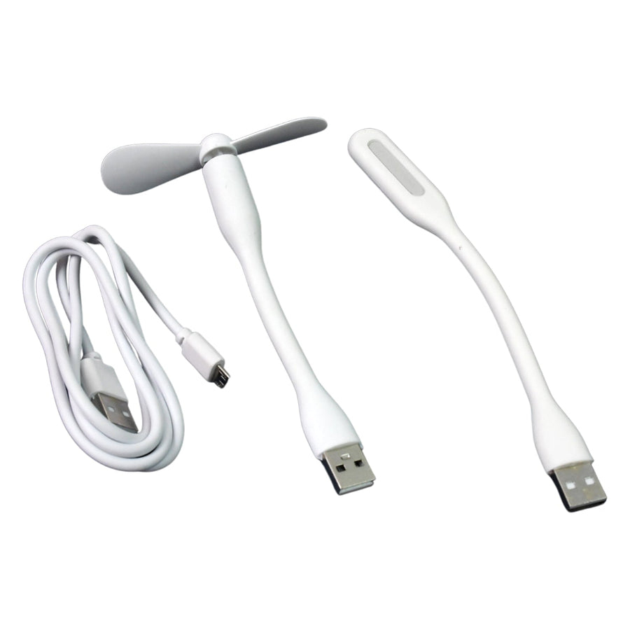 Portable USB Fan Set – Mini Fan, LED Light & Cable | Indo Glow