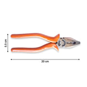 Ergonomic combination pliers, ideal for gripping, bending, and cutting wires.