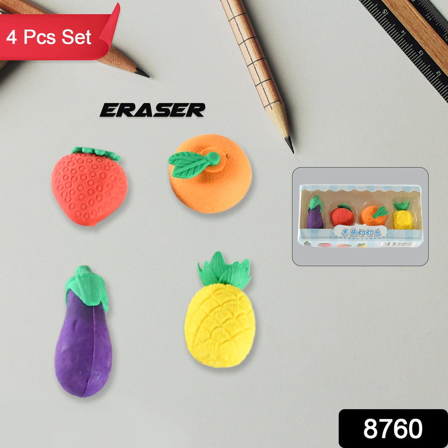 Fruit & Vegetable Erasers – Cute 3D Set for Kids | Writezo