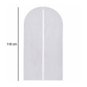 Visual illustrating the 118 cm length of the suit cover for long garments.