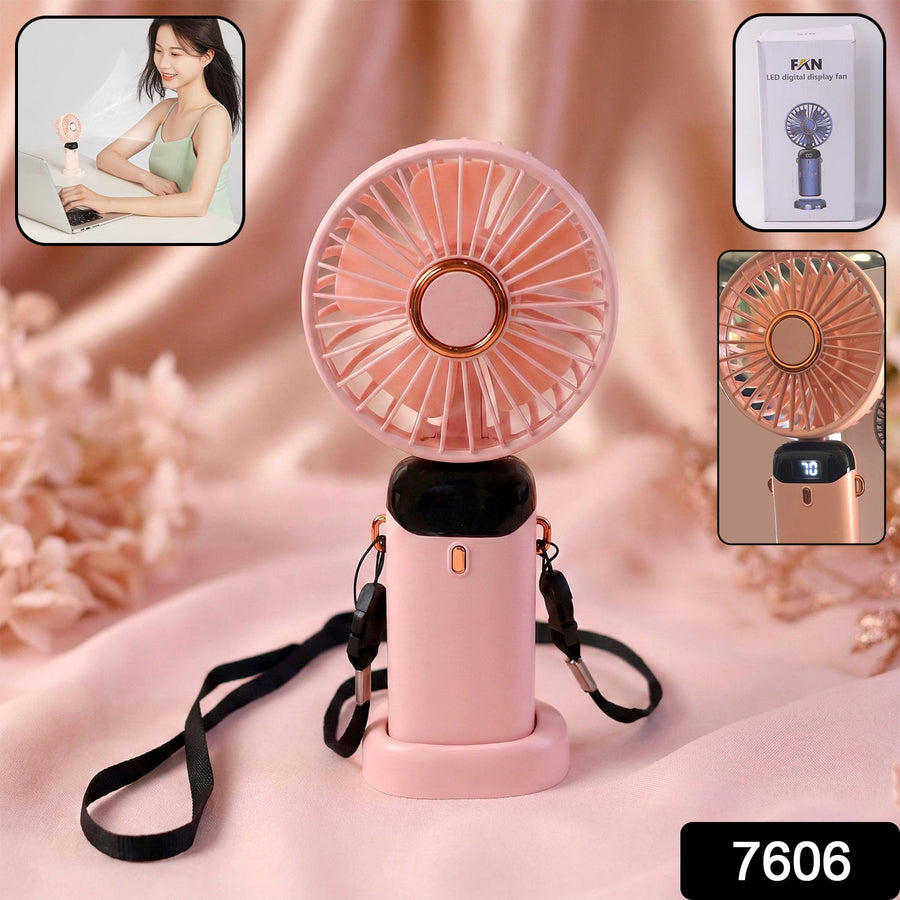 Rechargeable Handheld Fan – Portable Personal Cooling with Digital Display