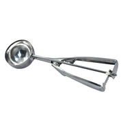 Detailed view of the durable head of the premium ice cream scoop.