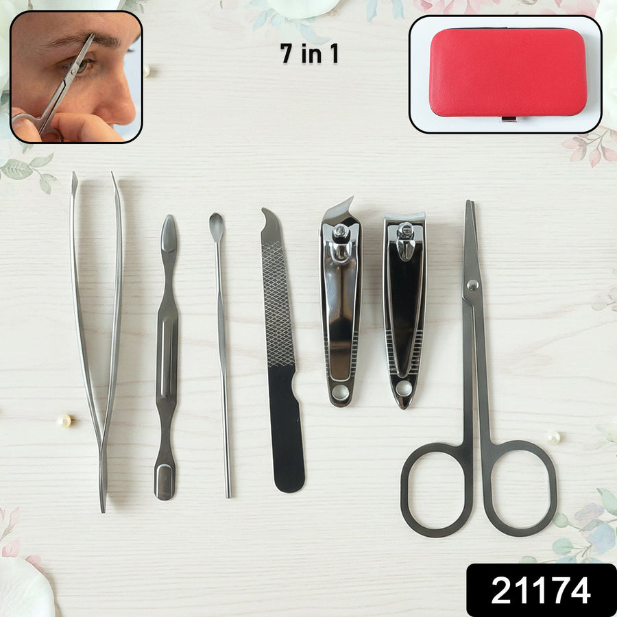 Manicure & Pedicure Grooming Kit – 7-in-1 Stainless Steel Set