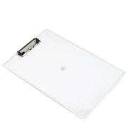 Student using a transparent exam pad for writing during an exam.