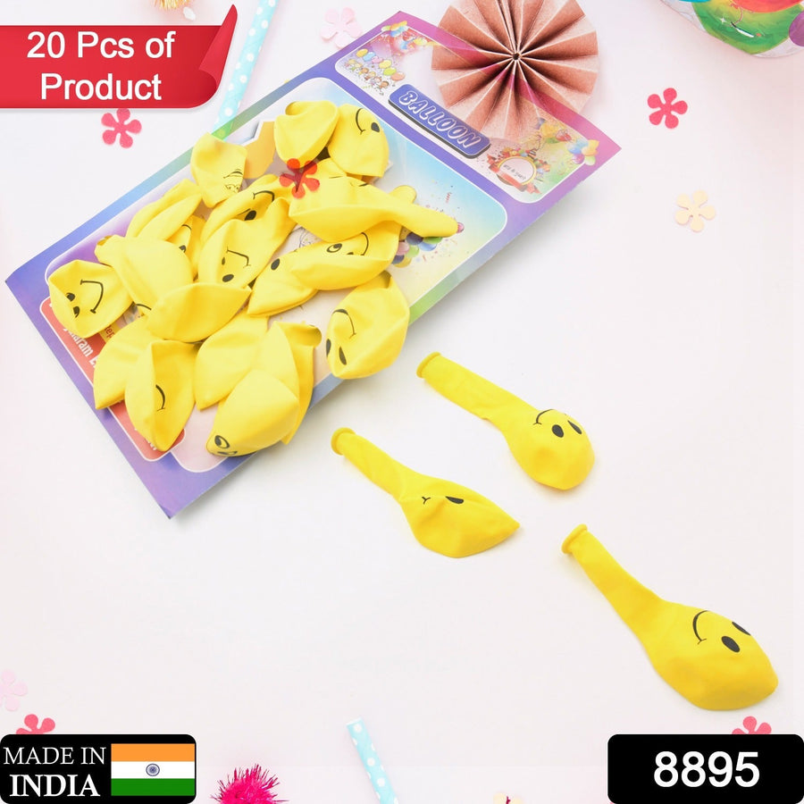 Smiley Balloons – 20 Pcs Latex for Birthday Parties | Play & Move