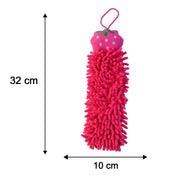 Microfiber chenille hanging hand towel dimension photo