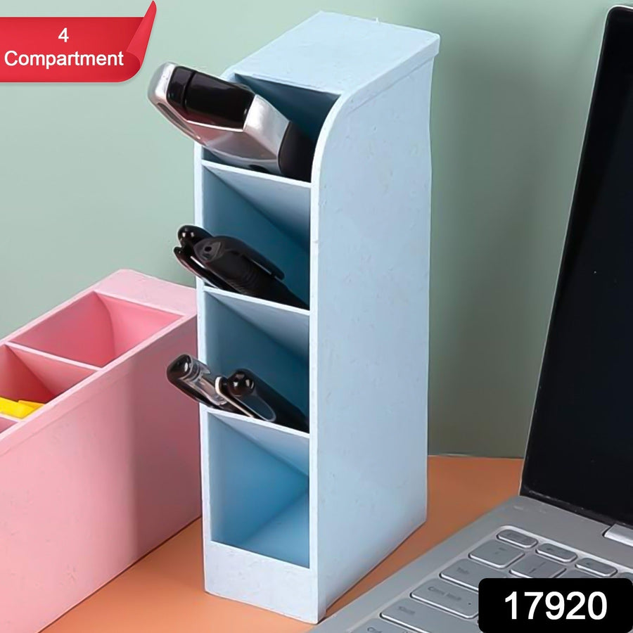 Desktop Pen Holder – 4 Comp. Stationery Organiser for Office | VoltDesk