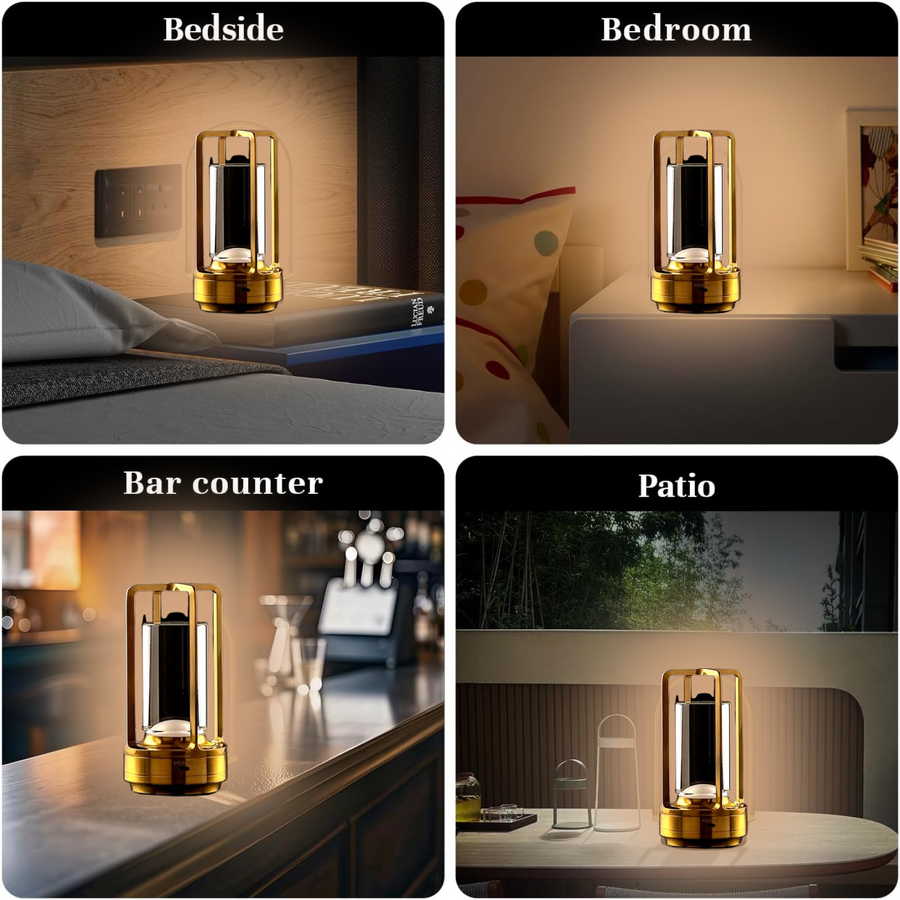 Crystal Table Lamp – 3-Color Rechargeable LED Light | Indo Glow