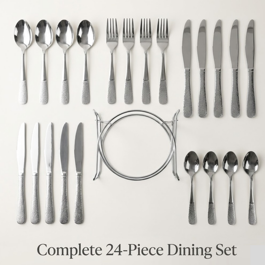 Stainless Steel Cutlery Set – Durable 24-Piece Dining Essentials