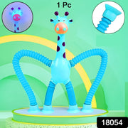 Colorful telescopic fidget toy stretching, demonstrating flexibility.