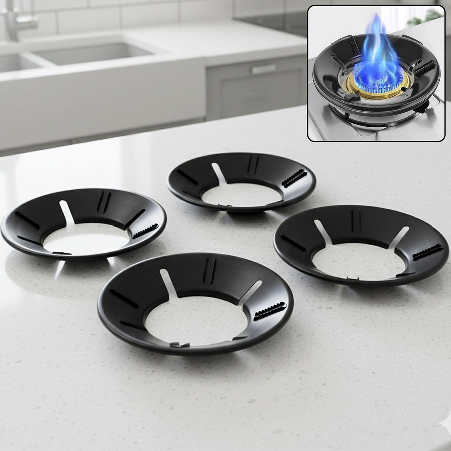 Gas Stove Flame Protector Ring – 4 Pc Set for Efficient Cooking