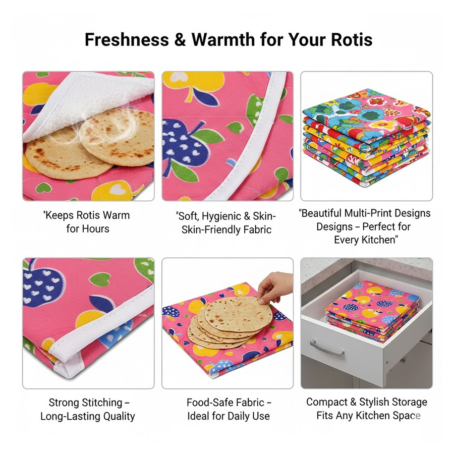 Roti Cover – Square Cotton for Fresh Chapatis | Tidy Table