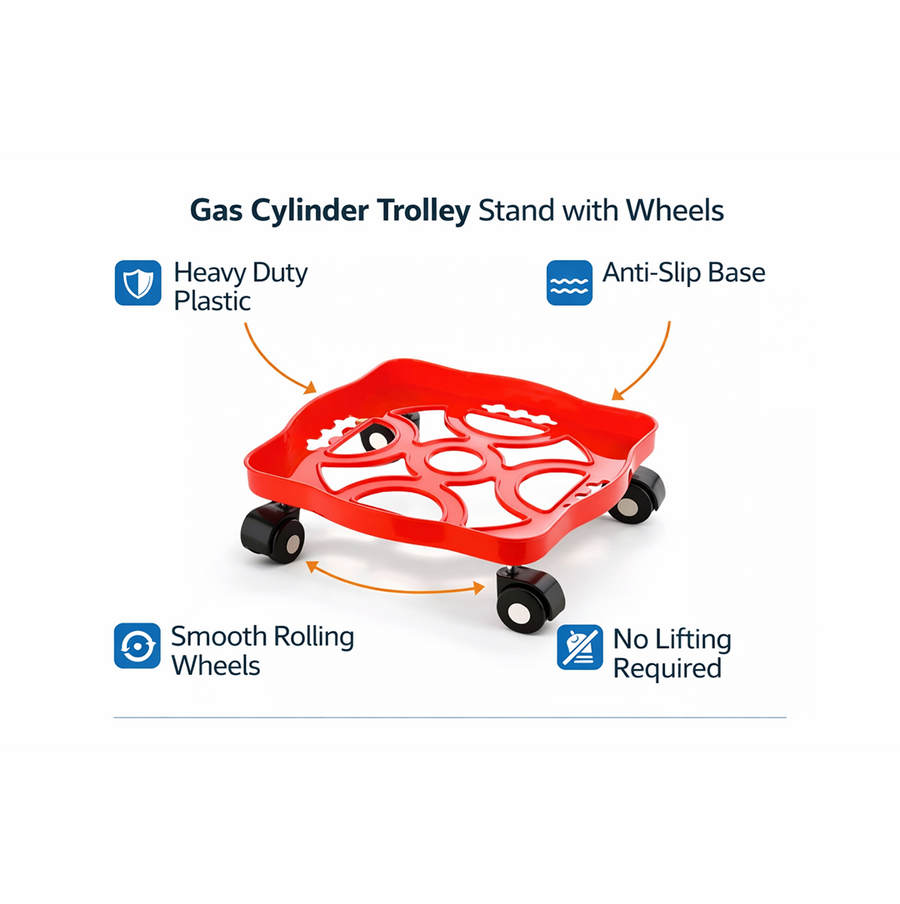Gas Cylinder Trolley – Square Plastic with Wheels |