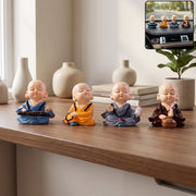 Little monk Buddha statue set of 4 for car dashboard decor