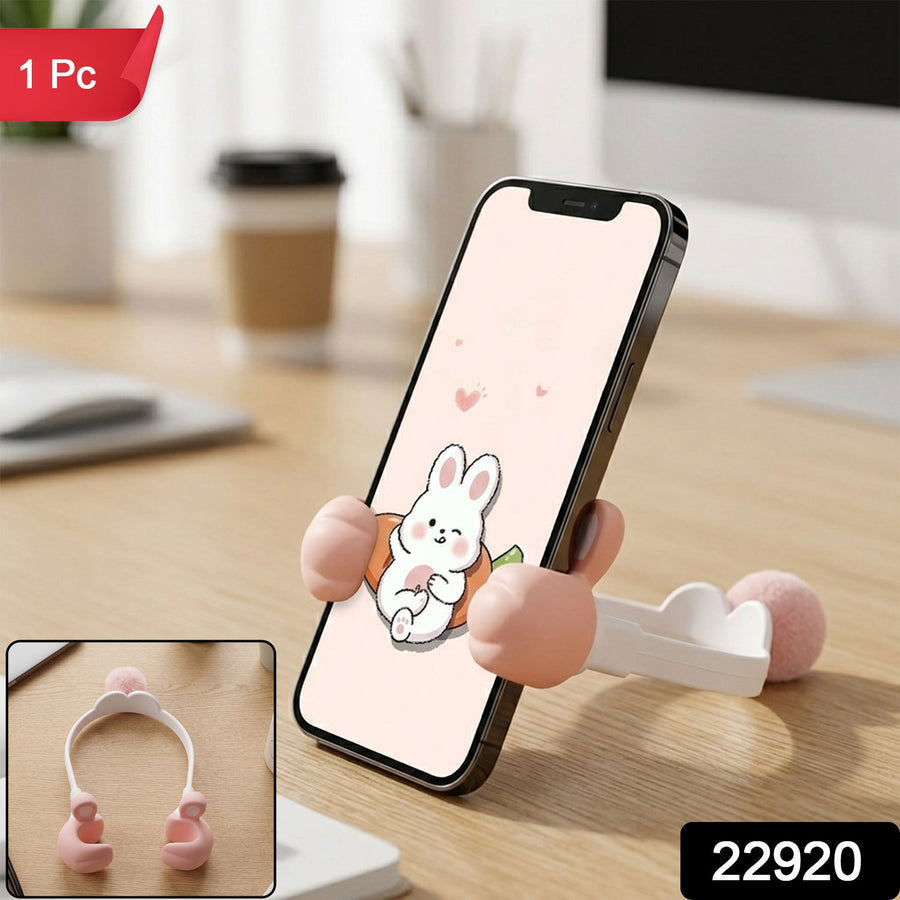 Flexible Bunny Phone Holder with Long Adjustable Neck Desktop Mobile Stand (1 Pc)