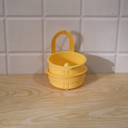 Live photo of plastic hanging kitchen sink drain basket