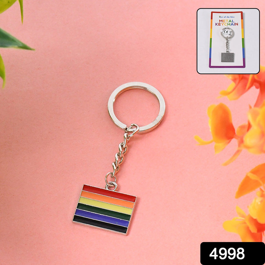 Rainbow Metal Keyring – Stylish & Durable Accessory (1 Pc / Mix Design)