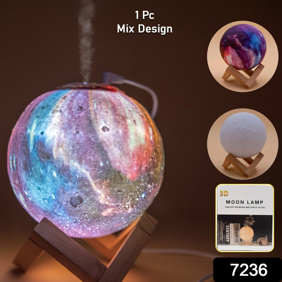 3D Moon Lamp Diffuser – LED Humidifier & Night Light | Styleva