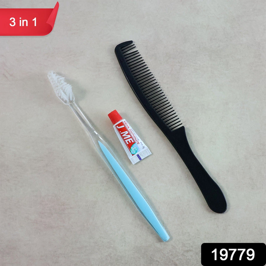Travel Hygiene Kit – Compact 3-in-1 Toothbrush, Toothpaste & Comb