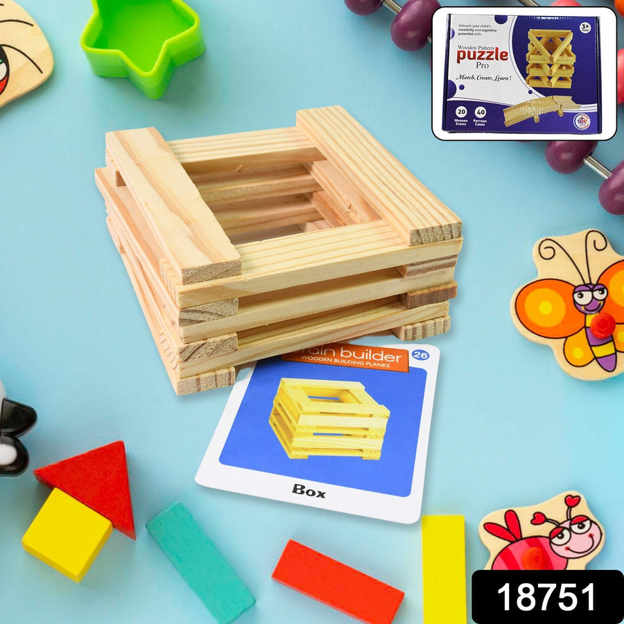 Wooden Pattern Puzzle – Brain Game for Kids & Adults | Puzzle Vista