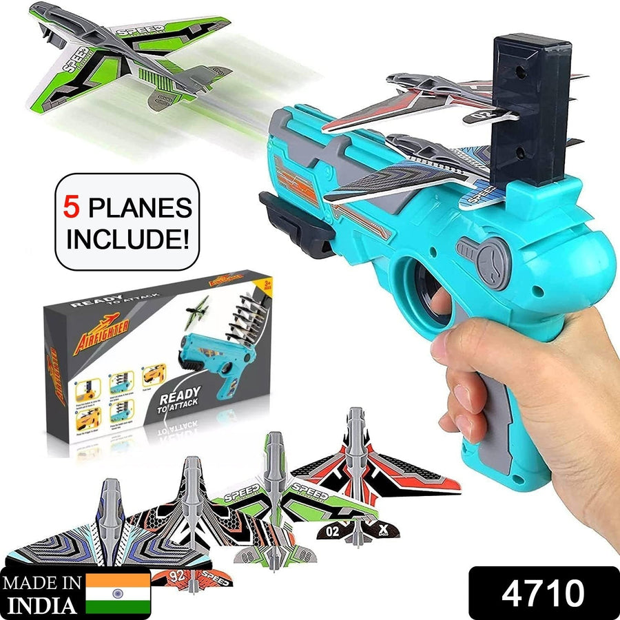 Airplane Launcher Toy – 5 Foam Planes & Gun | Play & Move