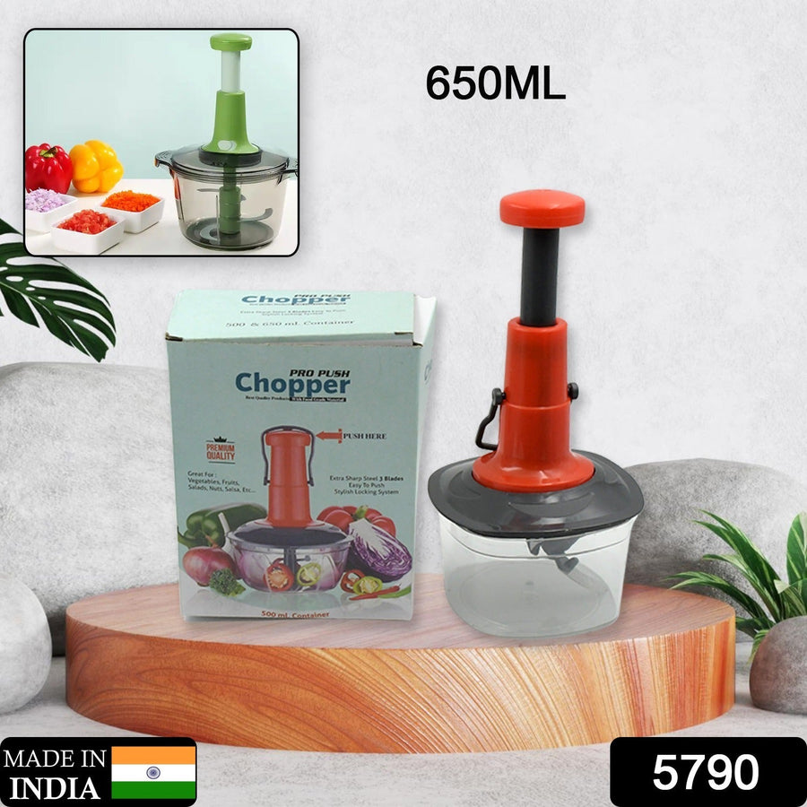 Manual Food Chopper – 650ml, 3 SS Blades, Anti-Slip | Quickslice