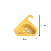 Durable plastic swan-shaped sink strainer efficiently filtering food waste and debris.