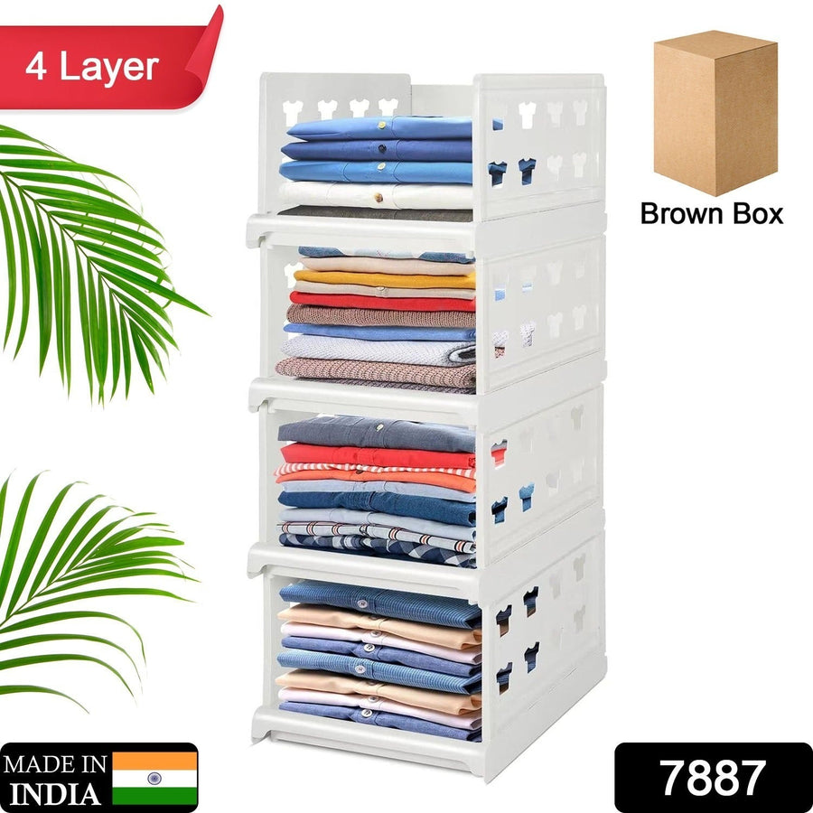 Stackable Storage Cart – 4-Layer Foldable Organizer | Organivo