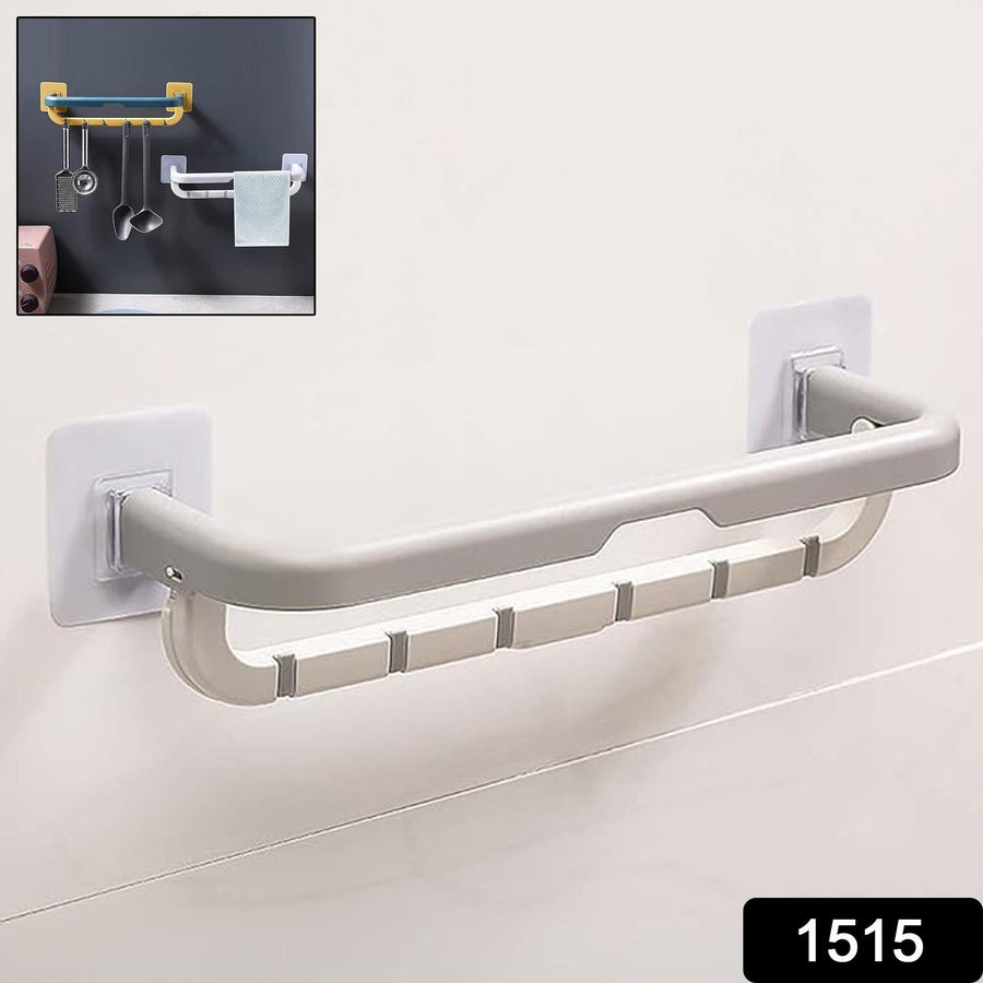 Wall Mounted Towel Holder – Double Bar & Folding Shelf | Siplix