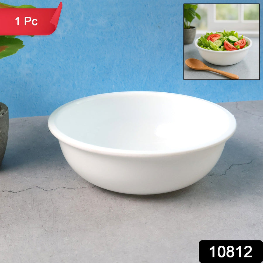 Plastic Serving Bowl 6 Inch – Deep Round White Kitchen Bowl
