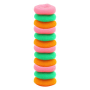 Multi-surface round plastic-nylon scrubbers, pack of 12, for a sparkling home.