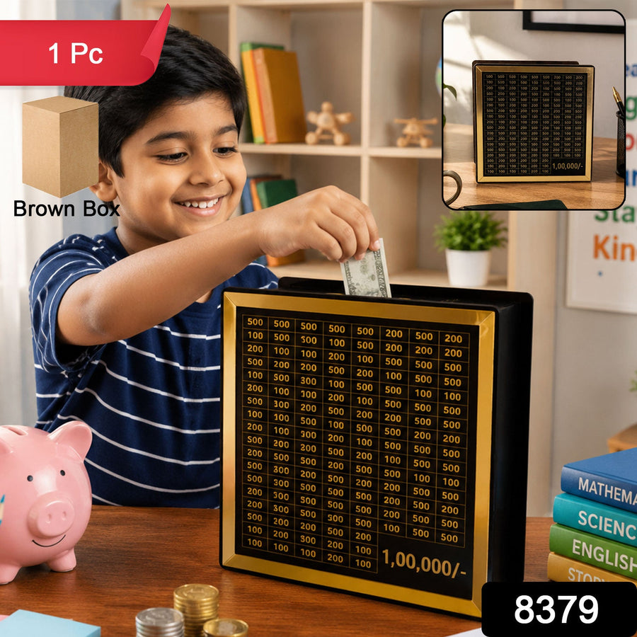 Wooden Piggy Bank – Carved Money Box for Kids Savings
