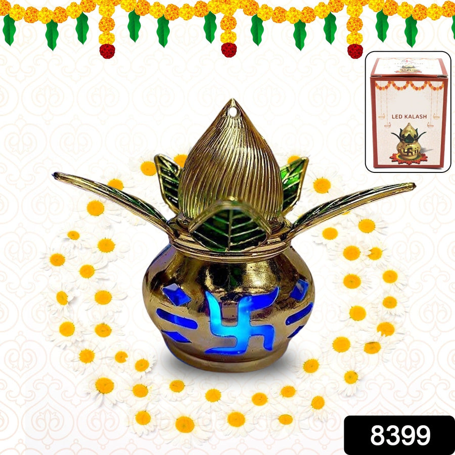 LED Kalash – Gold Plated, Multicolor Light for Pooja | Styleva