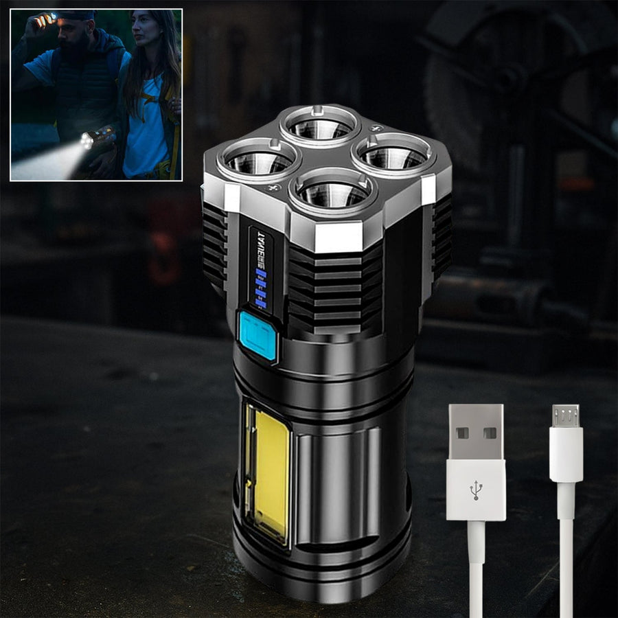 Rechargeable Torch Light 800 Lumens 4 LED Flashlight