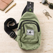 Durable canvas crossbody bag with zip pockets for everyday use