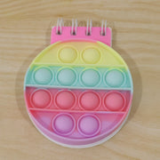 Fun rainbow silicone bubble notebook for boys and girls