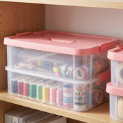 Clear 2 tier storage box for tidy home and office storage