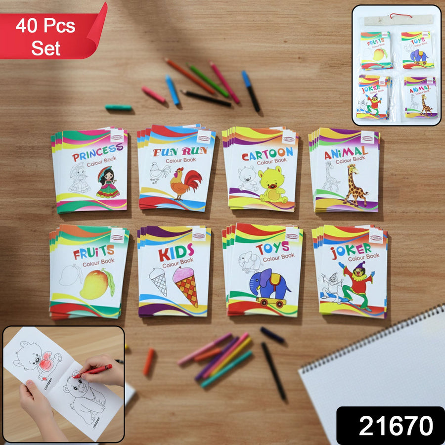 Kids Educational Colouring Book Set – 40-Piece Multi-Theme Fun