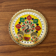 Ornate golden pooja thali for Diwali, weddings and ceremonies