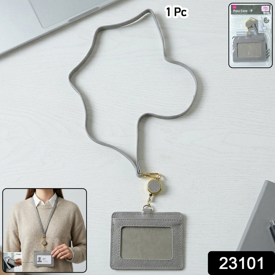 ID Card Holder with Adjustable Neck Strap – Durable & Professional
