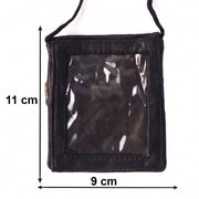 Detailed view of the braided lanyard used with the leather ID holder